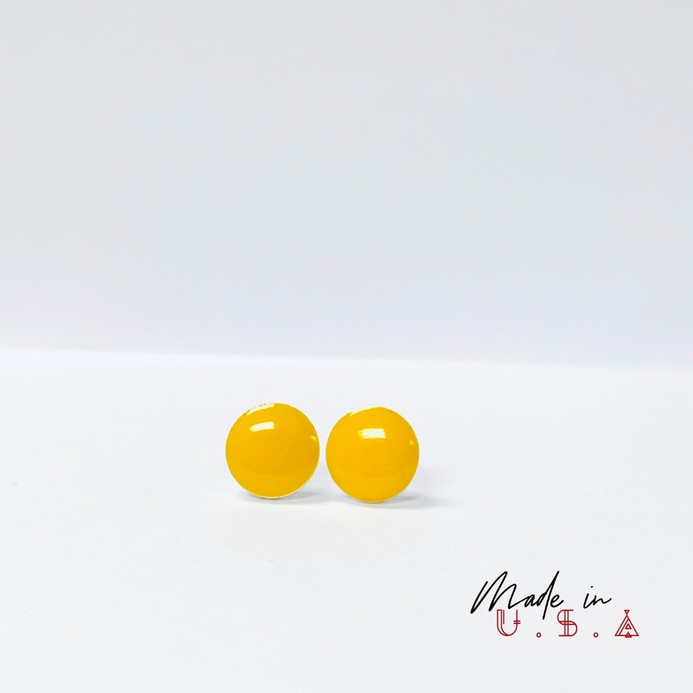 Solid Round Earrings - Marigold